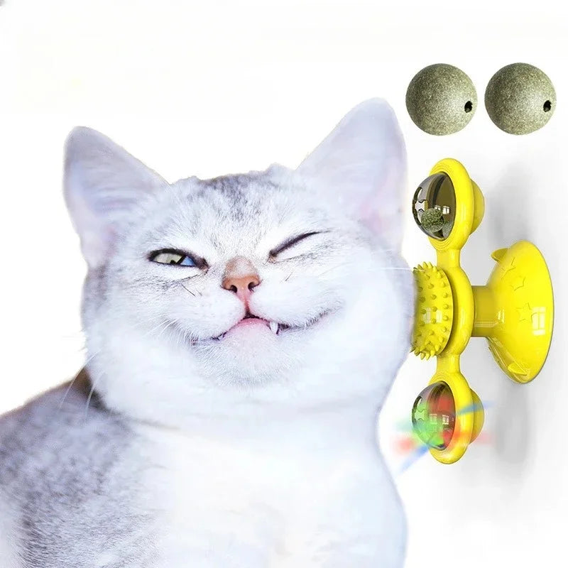 Interactive Windmill Cat Toys with Catnip