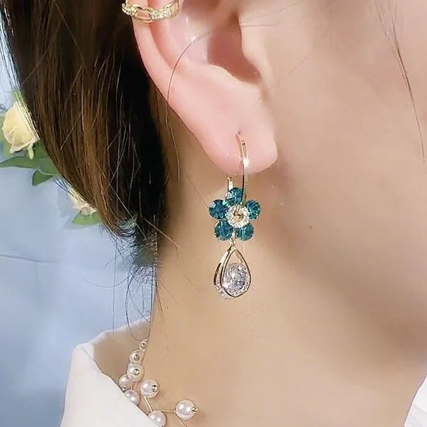 Fashion Flower Crystal Earrings