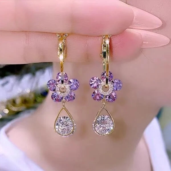 Fashion Flower Crystal Earrings